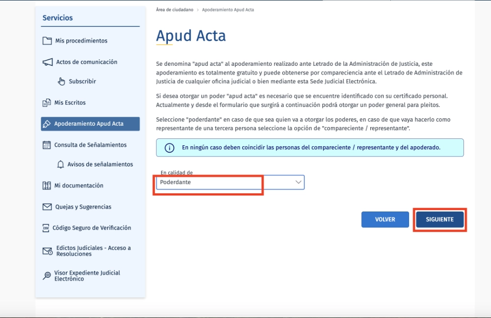 Apoderamiento Apud Acta