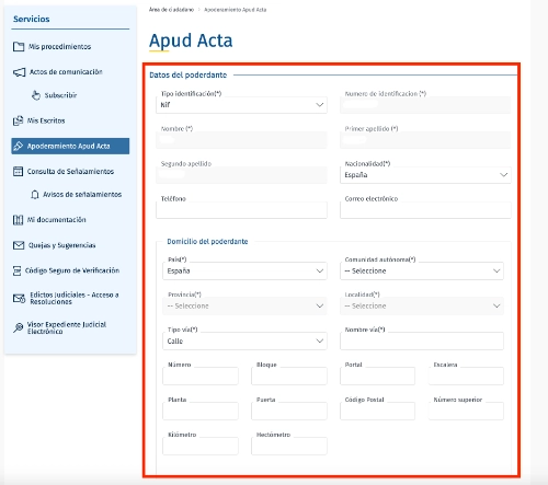 Apoderamiento Apud Acta